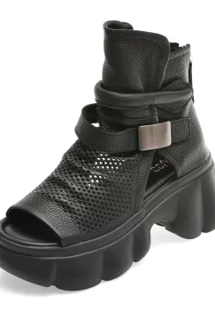 Ghete PASS COLLECTION negre, LY60006, din piele naturala imagine