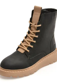 Ghete RIEKER negre, 70404, din piele naturala imagine