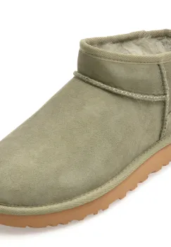 Ghete UGG kaki, CLASSIC ULTRA MINI, din piele intoarsa imagine