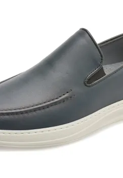 Mocasini BITE THE BULLET bleumarin, OY970, din piele naturala imagine