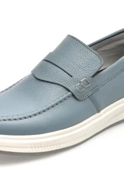 Mocasini eleganti BITE THE BULLET albastri, 3751, din piele naturala imagine