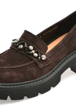 Mocasini EPICA maro, P481, din piele intoarsa imagine