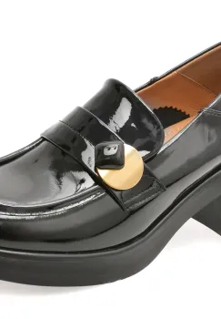 Mocasini EPICA negri, 676, din piele naturala lacuita imagine