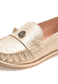 Mocasini GOLD DEER aurii, 3892510, din piele naturala imagine