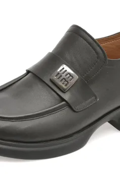 Mocasini GOLD DEER negri, 12146, din piele naturala imagine