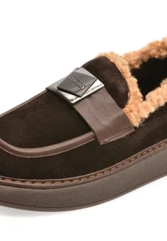 Mocasini IMAGE maro, 146A262, din piele intoarsa imagine