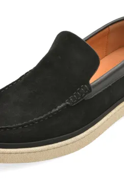 Mocasini OTTER negri, J260016, din piele intoarsa imagine