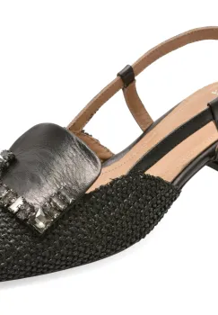 Pantofi eleganti EPICA negri, 669B754, din material textil si piele naturala imagine