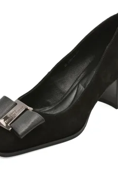 Pantofi eleganti EPICA negri, 763M6, din piele intoarsa imagine