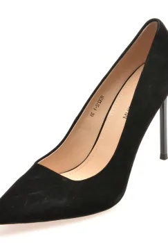 Pantofi eleganti EPICA PREMIUM negri, X212, din piele intoarsa imagine