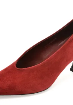 Pantofi eleganti EPICA PREMIUM rosii, X2626, din piele intoarsa imagine