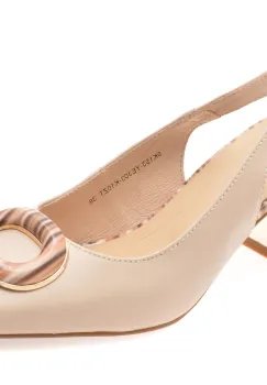 Pantofi eleganti IMAGE bej, 5K153, din piele naturala imagine