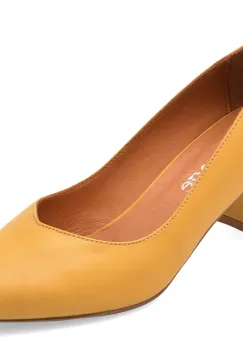 Pantofi eleganti IMAGE galbeni, 1065, din piele naturala imagine