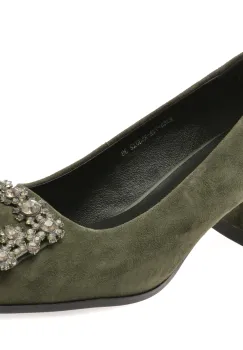 Pantofi EPICA verzi, E35373A, din piele intoarsa imagine