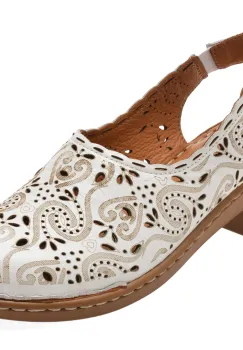 Pantofi FLAVIA PASSINI albi, K9500, din piele naturala imagine