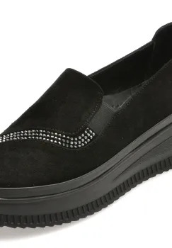 Pantofi IMAGE negri, 381126, din piele intoarsa imagine