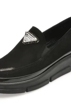 Pantofi IMAGE negri, 387392, din piele intoarsa imagine