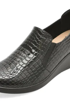 Pantofi KARISMA negri, WB60017, din piele croco imagine