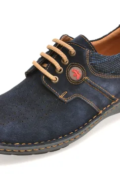 Pantofi OTTER bleumarin, 9560, din piele intoarsa imagine