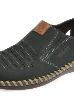 Pantofi RIEKER bleumarin, B2457, din piele naturala imagine