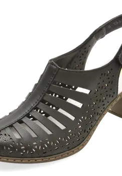 Pantofi RIEKER negri, 40959, din piele naturala imagine