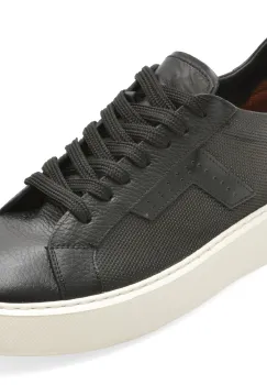 Pantofi sport BITE THE BULLET negri, WB004, din piele naturala imagine