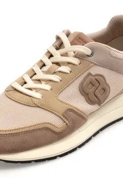 Pantofi sport BOSS bej, 4612, din material textil si piele naturala imagine