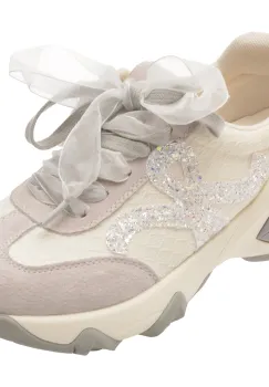 Pantofi sport EPICA albi, 9610, din material textil imagine