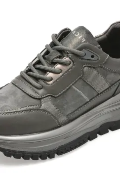 Pantofi sport EPICA gri, QS319, din piele naturala imagine