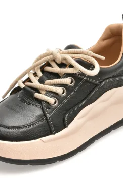 Pantofi sport EPICA negri, 68628, din piele naturala imagine
