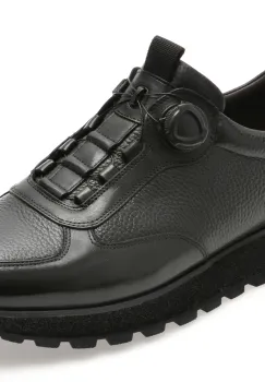 Pantofi sport EPICA negri, G48, din piele naturala imagine