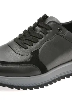 Pantofi sport EPICA negri, M347, din piele naturala imagine