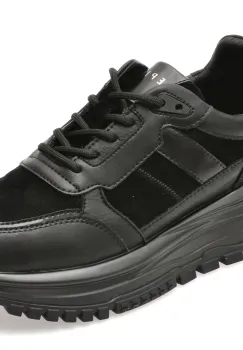 Pantofi sport EPICA negri, QS319, din piele naturala imagine