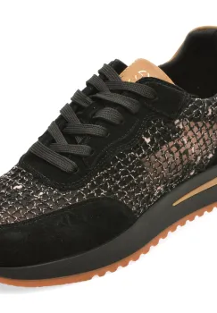 Pantofi sport EPICA negri, QS510, din material textil si piele naturala imagine