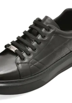 Pantofi sport EPICA negri, T8900, din piele naturala imagine