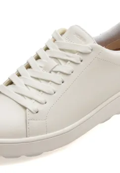 Pantofi sport GEOX albi, D45WEB, din piele naturala imagine