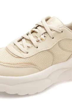 Pantofi sport GEOX bej, D651FB, din material textil si piele naturala imagine