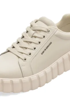 Pantofi sport PASS COLLECTION albi, M960007, din piele naturala imagine