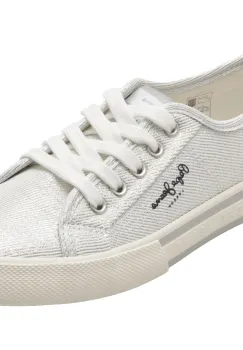 Pantofi sport PEPE JEANS argintii, LS31439, din material textil imagine
