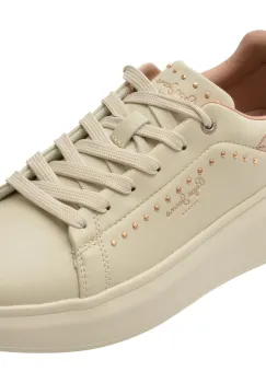 Pantofi sport PEPE JEANS bej, LS00015, din piele naturala imagine