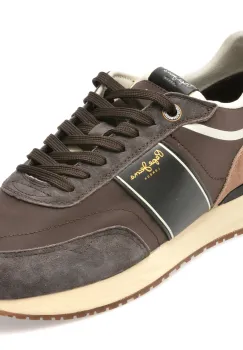 Pantofi sport PEPE JEANS maro, MS60008, din material textil si piele naturala imagine