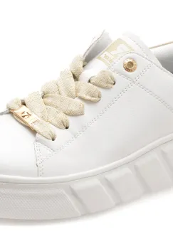 Pantofi sport RIEKER albi, W2602, din piele naturala imagine