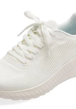 Pantofi sport SKECHERS albi, BOBS SQUAD CHAOS, din material textil imagine