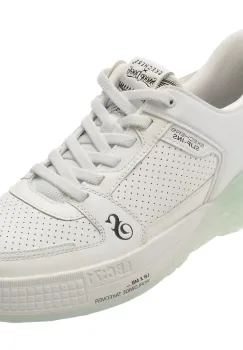 Pantofi sport SKECHERS albi, SIZZLE, din piele naturala imagine