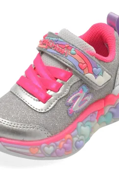 Pantofi sport SKECHERS argintii, ETERNAL HEART LIGHTS, din material textil imagine