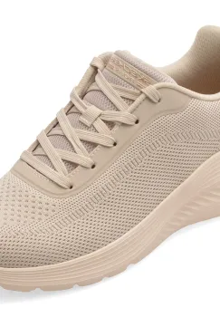 Pantofi sport SKECHERS bej, BOBS SQUAD WAVES, din material textil imagine
