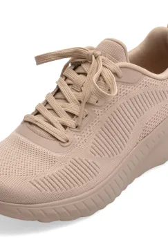Pantofi sport SKECHERS nude, BOBS SQUAD CHAOS, din material textil imagine
