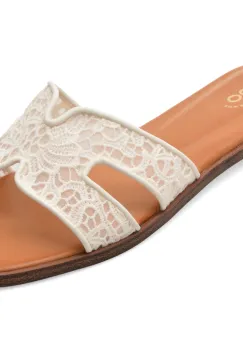 Papuci ALDO albi, ITSANDAL 121, din material textil imagine