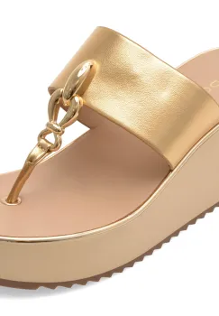 Papuci ALDO aurii, PENELOPY 711, din piele ecologica imagine