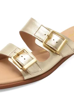 Papuci CLARKS aurii, ARIANY BAY, din piele naturala imagine